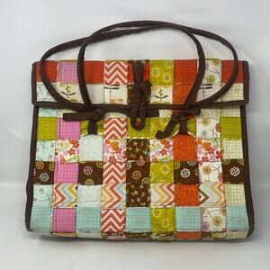 Vintage 70's Handmade Granny Patchwork Extra Large Tote/Shoulder Bag